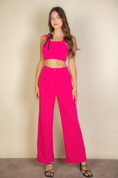 Solid Tank Top & Wide Leg Pants – New Arrival Now Live