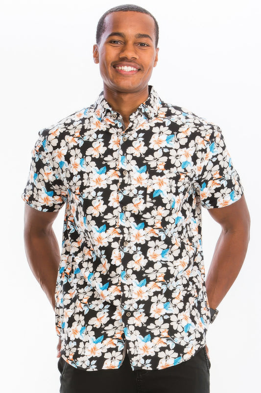 New Arrival – Mens Print Hawaiian Button Down Shirt – New Arrival Now Live