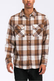 Regular Fit Checker Plaid Flannel Long Sleeve