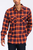 Regular Fit Checker Plaid Flannel Long Sleeve