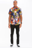 Hawaiian Print Button Down Shirt