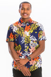 Hawaiian Print Button Down Shirt