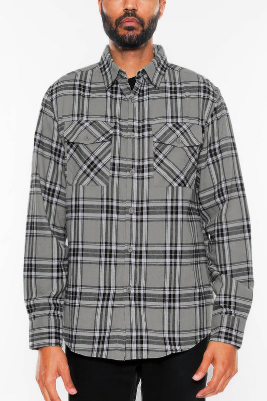 New Arrival – Long Sleeve Flannel Full Plaid Checkered Shirt – New Arrival Now Live