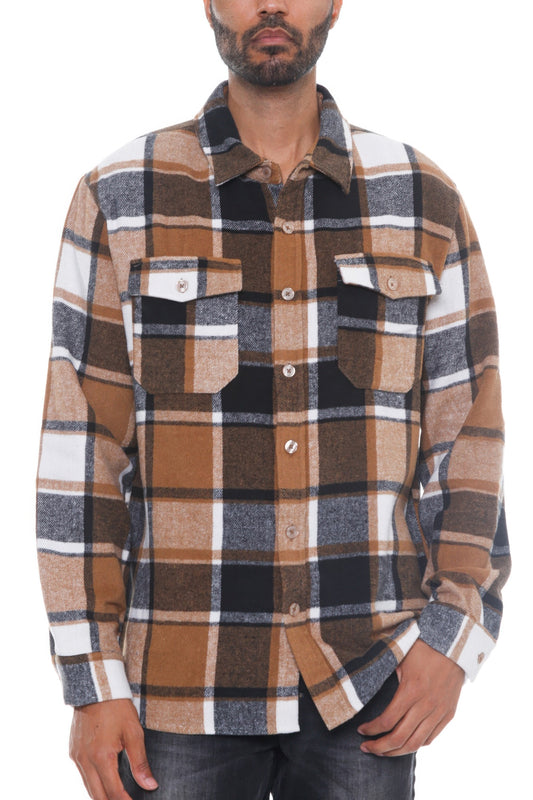 New Arrival – Mens Checkered Soft Flannel Shacket – New Arrival Now Live