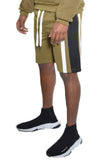 Mens Color Block Stripe Sweat Shorts