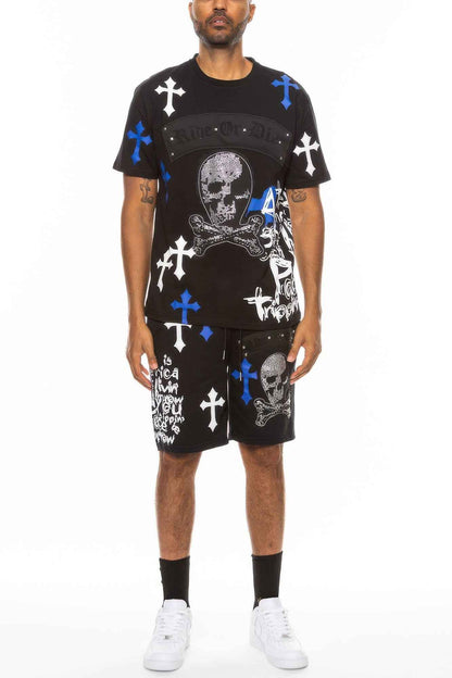 Cotton Print Chome Cross Thirt Short Set – New Arrival Now Live