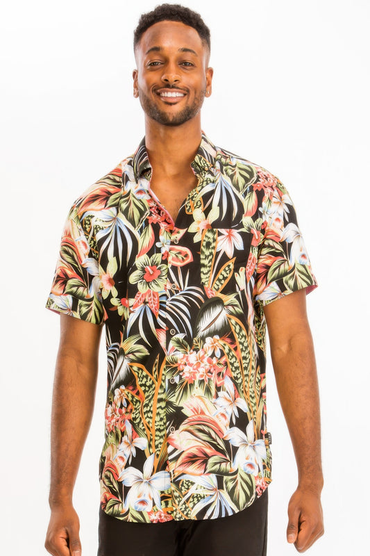 New Arrival – Mens Print Hawaiian Button Down Shirt – New Arrival Now Live