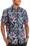 Hawaiian Print Button Down Shirt