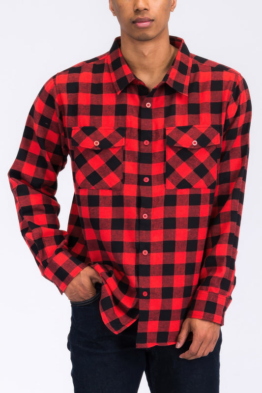 New Arrival – Regular Fit Checker Plaid Flannel Long Sleeve – New Arrival Now Live