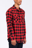 Regular Fit Checker Plaid Flannel Long Sleeve