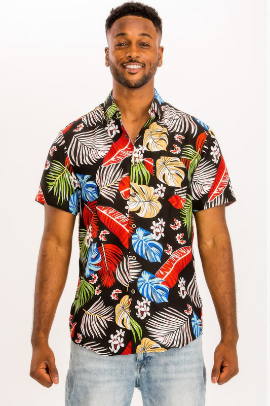 New Arrival – Mens Print Hawaiian Button Down Shirt – New Arrival Now Live
