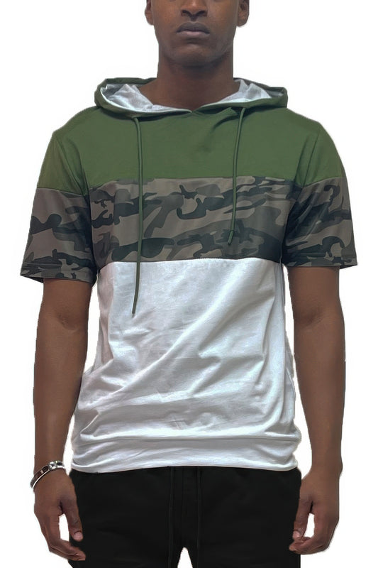 New Arrival – Camo And Solid Design Block Hooded Shirt – New Arrival Now Live