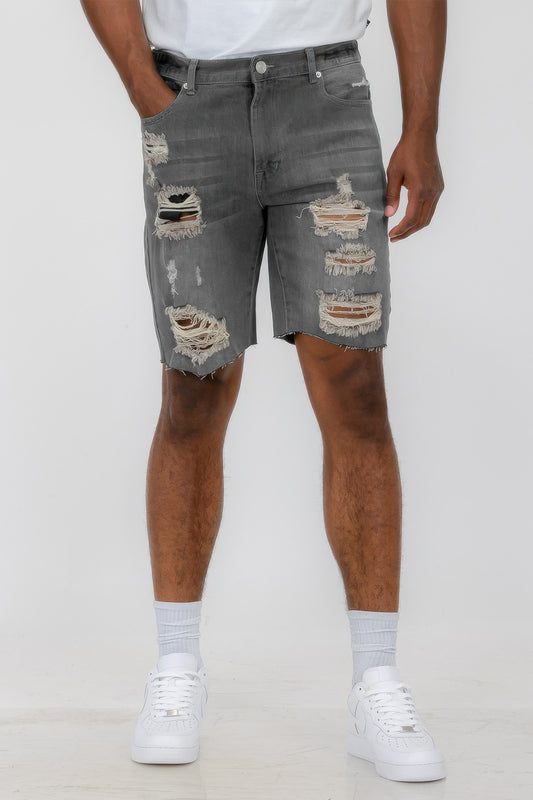 New Arrival – Distressed Stretch Denim Shorts – New Arrival Now Live