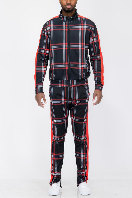 New Arrival – Plaid Checkered Full Zip Track Pants – New Arrival Now Live