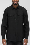 Mens Solid Flannel Shirt