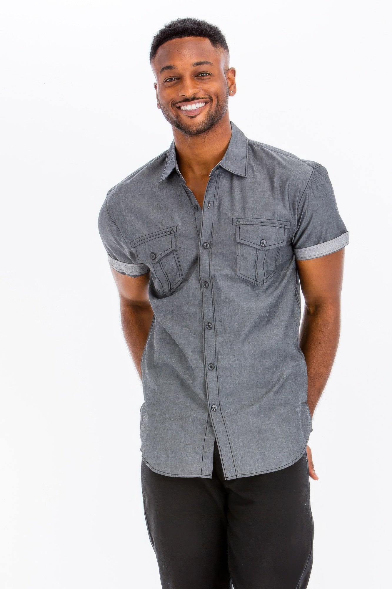 New Arrival – Men's Casual Short Sleeve Two Tone Shirts – New Arrival Now Live