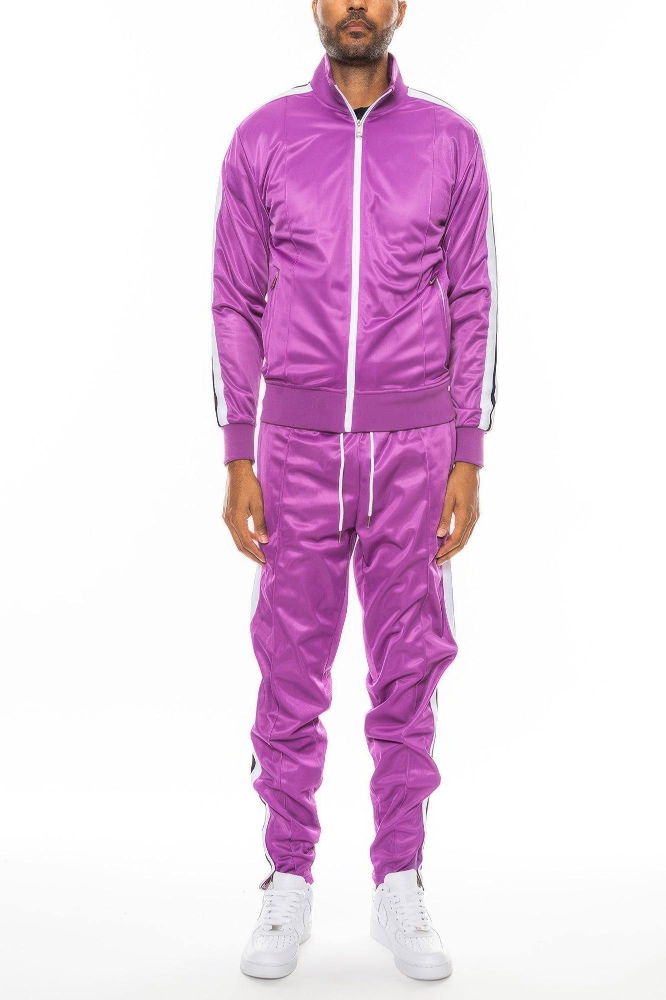 New Arrival – Striped Tape Front Pleat Track Suit – New Arrival Now Live