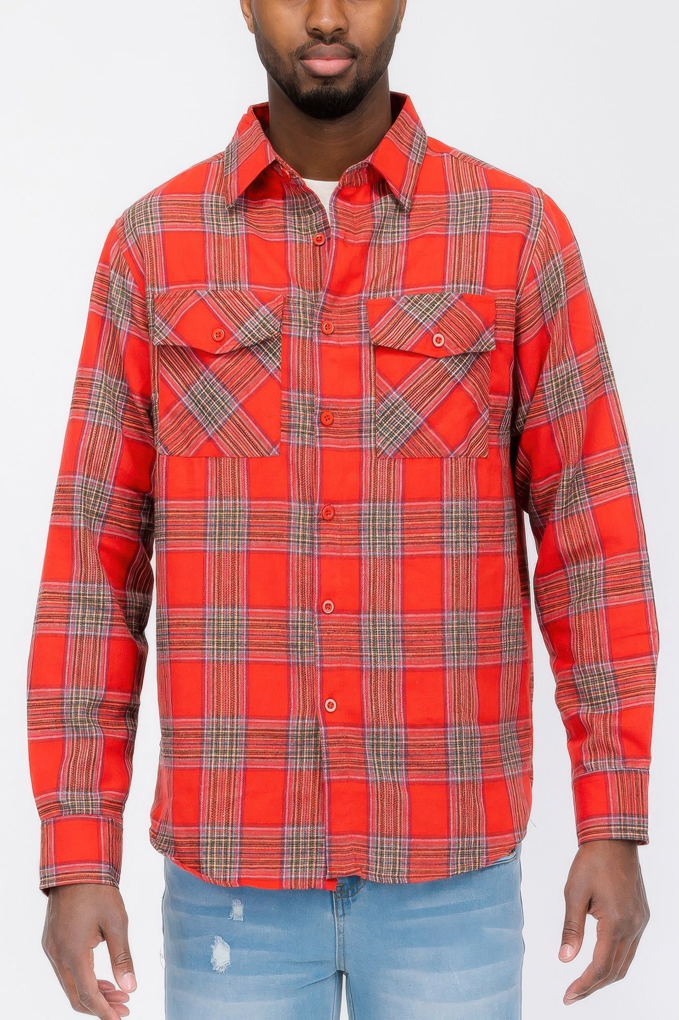New Arrival – Long Sleeve Flannel Full Plaid Checkered Shirt – New Arrival Now Live