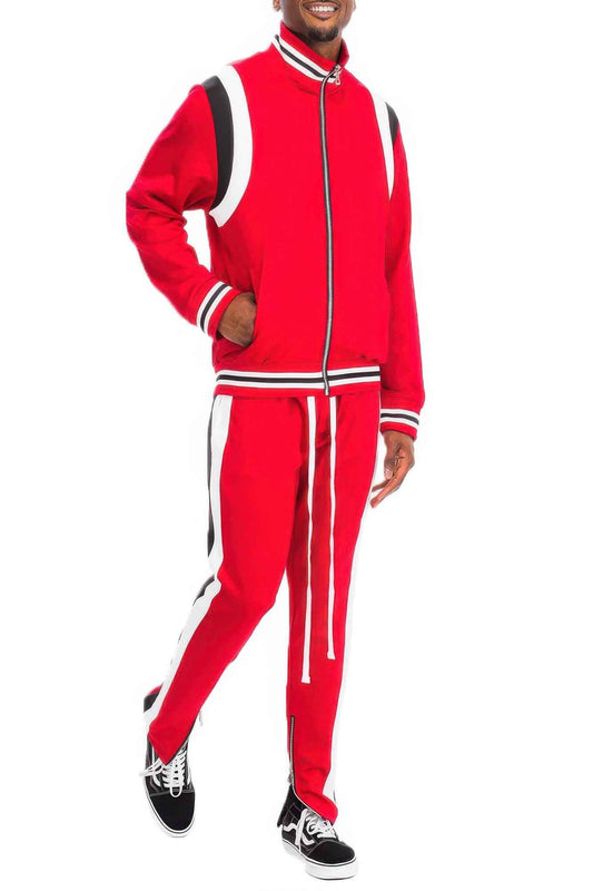 New Arrival – Mens Two Stripe Track Pants Track Jacket Set – New Arrival Now Live