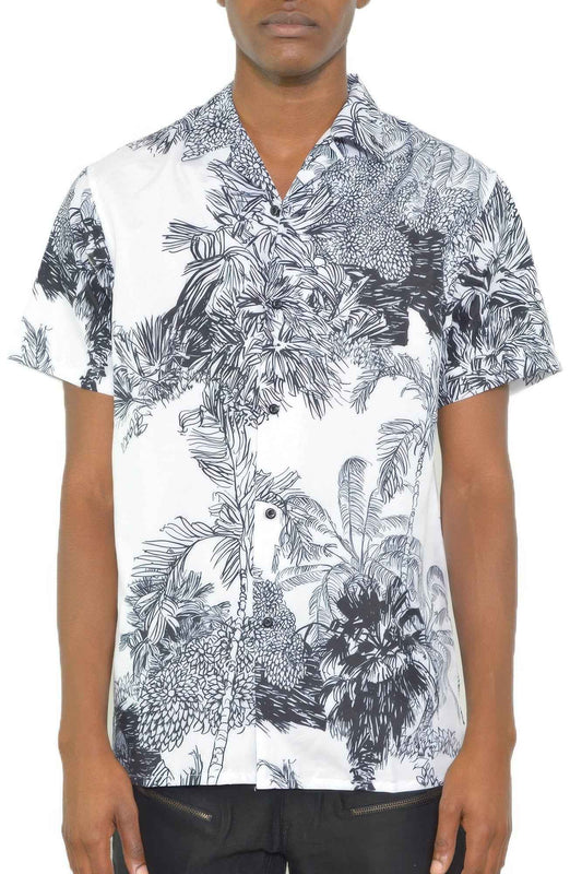 New Arrival – White Black Print Button Down Shirt – New Arrival Now Live