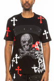 Cotton Print Chome Cross Thirt