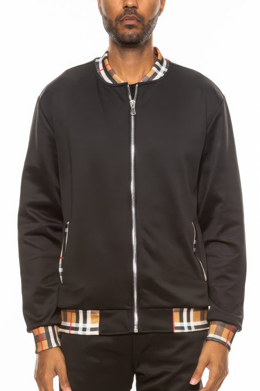 New Arrival – Checkered Plaid Zip Light Track Jacket – New Arrival Now Live