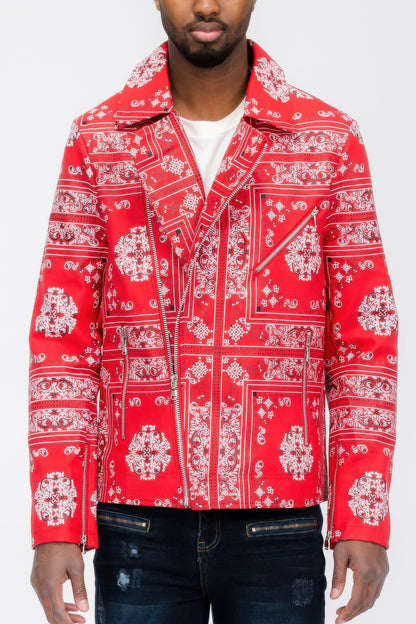 New Arrival – Bandana Print Vegan Leather Jacket – New Arrival Now Live