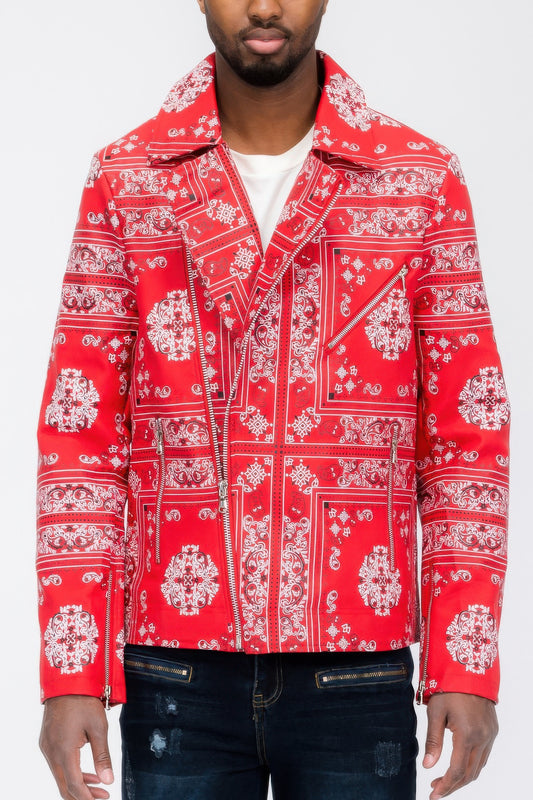 New Arrival – Bandana Print Vegan Leather Jacket – New Arrival Now Live