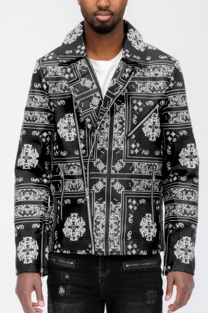 Bandana Print Vegan Leather Jacket – New Arrival Now Live