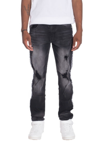 New Arrival – Distressed Denim Checkered Tape – New Arrival Now Live