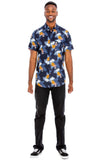 Hawaiian Print Button Down Shirt