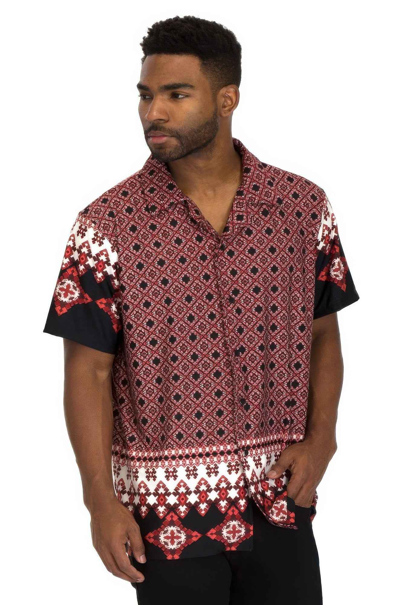 New Arrival – Mens Cuban Collar Cut Button Down Shirt – New Arrival Now Live