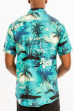 Hawaiian Print Button Down Shirt