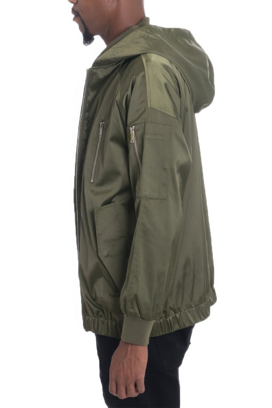 New Arrival – Satin Full Zip Hooded Windbreaker – New Arrival Now Live