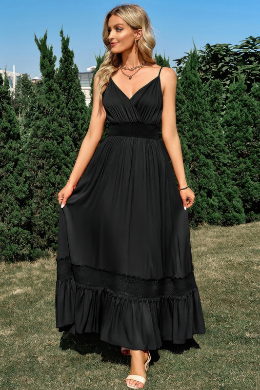 New Arrival – Solid V Neck Sleeveless Paghetti Strap Dress – New Arrival Now Live