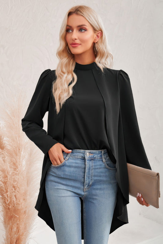 New Arrival – Solid High Low Long Sleeve Blouse – New Arrival Now Live