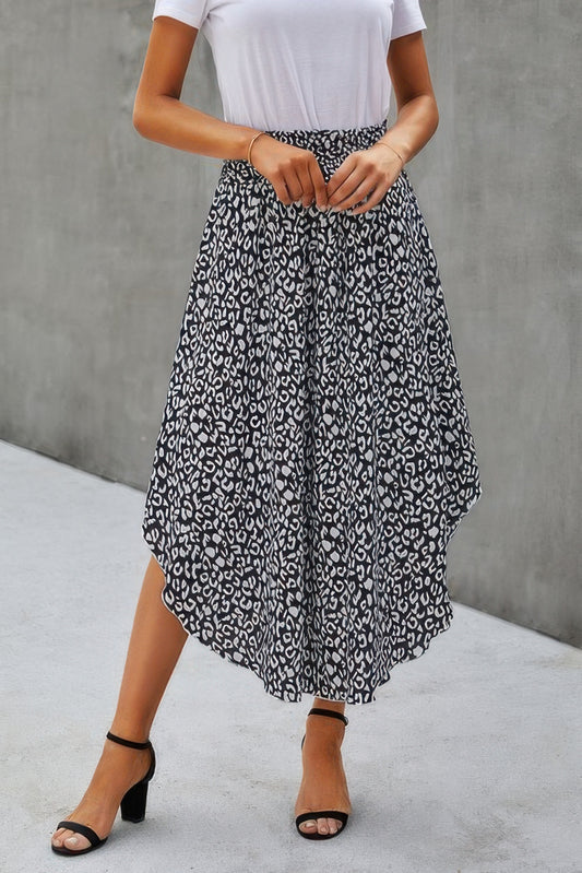 New Arrival – Shirred Waist Asymmetrical Hem Flared Skirt – New Arrival Now Live