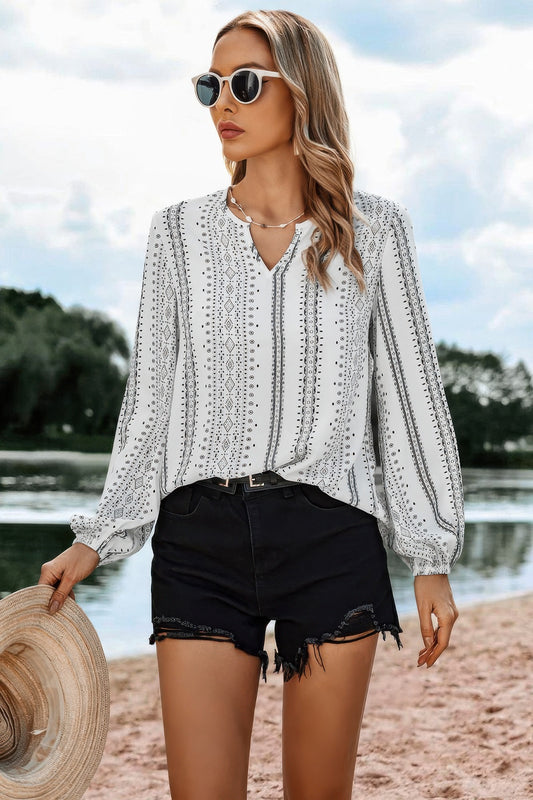 New Arrival – Striped V Neck Vertical Stripe Loose Blouse – New Arrival Now Live