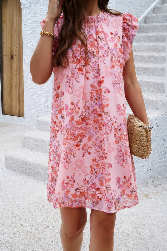 New Arrival – Floral Print Elegant Sleeveless Ruffle A Line Dress – New Arrival Now Live