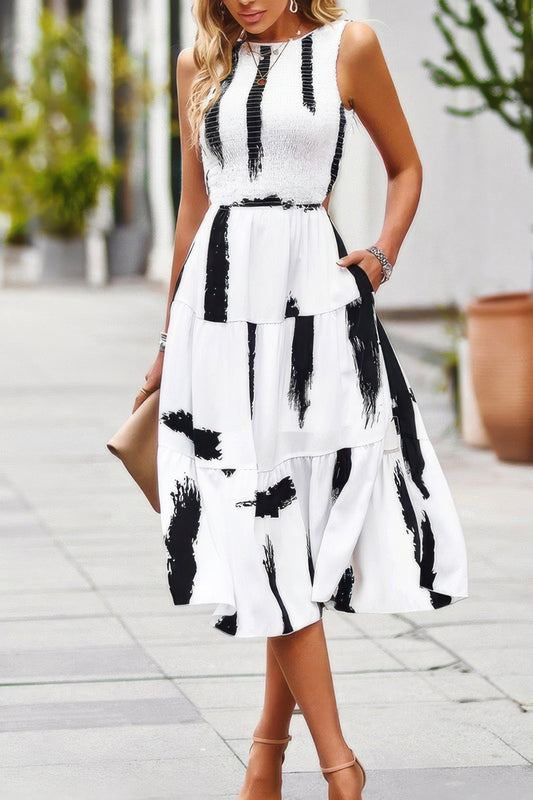 New Arrival – Floral Print Pocket Sleeveless Smocked Split Dress – New Arrival Now Live