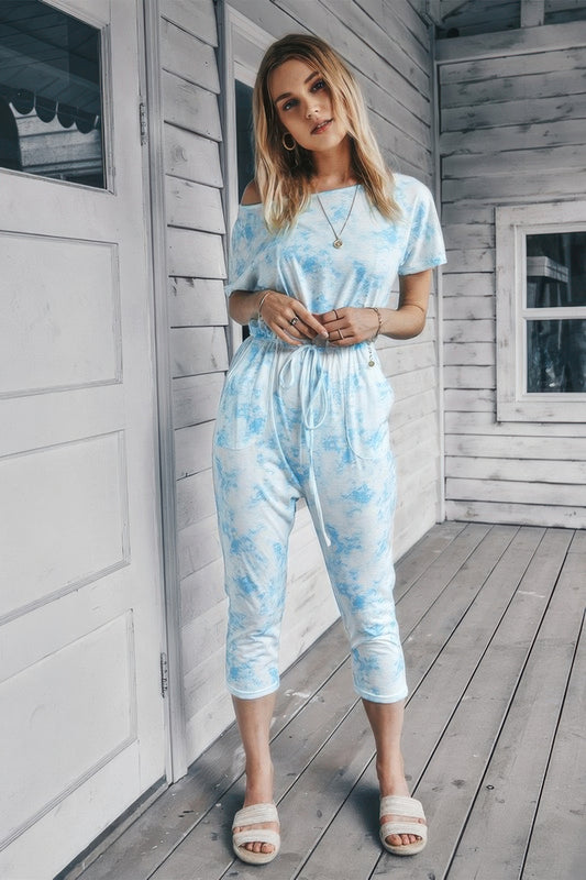New Arrival – Tie Dye One Shoulder Drawstring Fit Jumpsuit – New Arrival Now Live