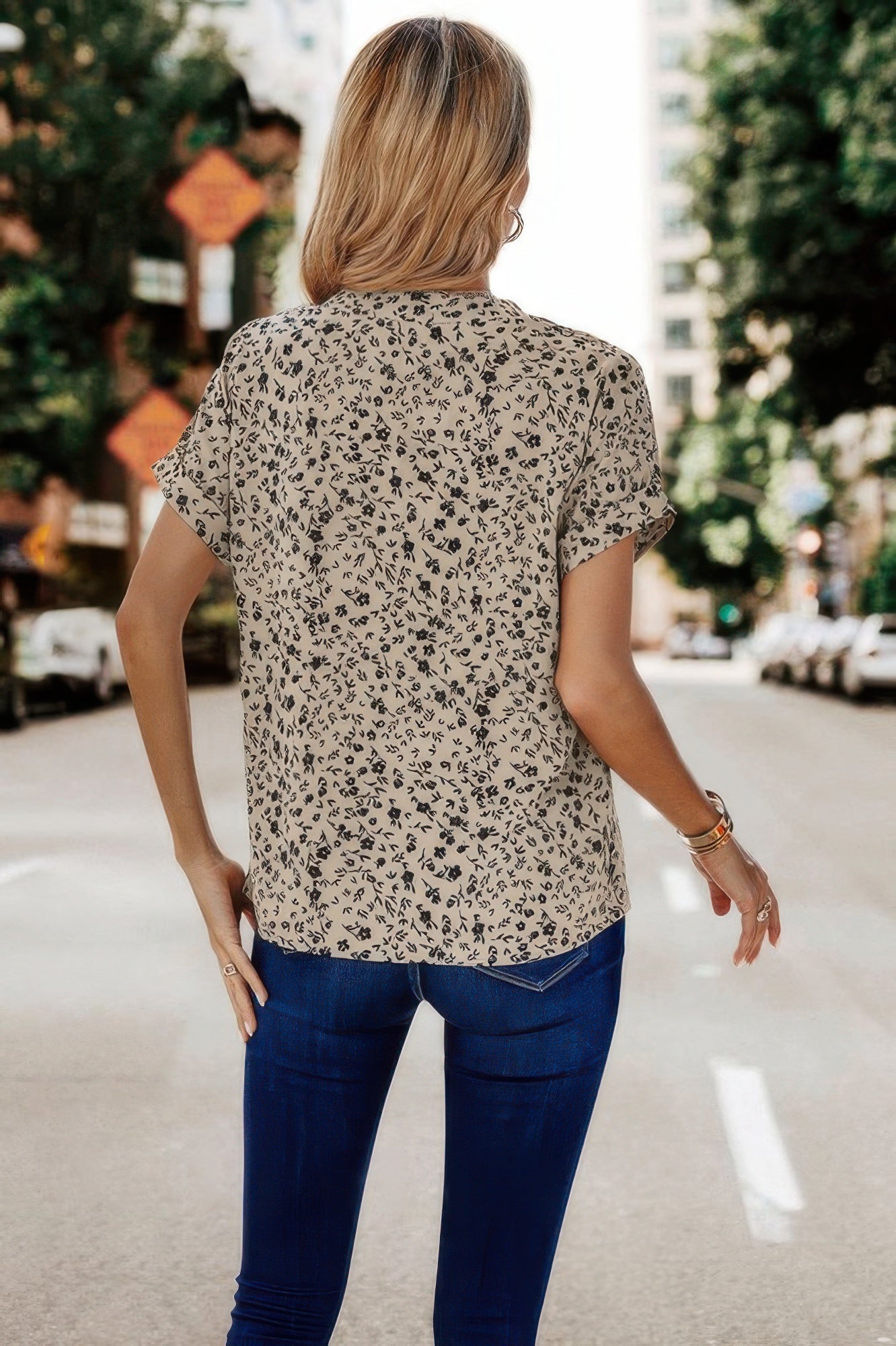 V Neck Floral Print Batwing Sleeve Blouse – New Arrival Now Live