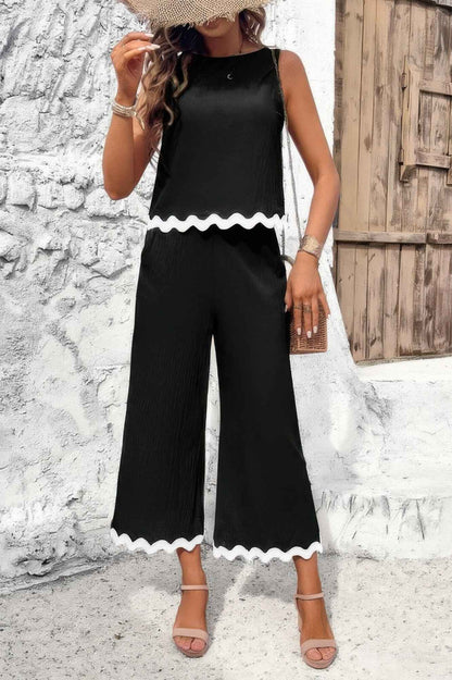 Two Pieces Printed Sleeveless Pockets Sets – New Arrival Now Live