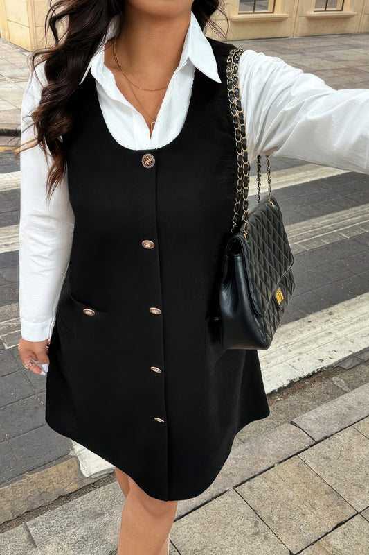 New Arrival – Solid Scoop Neck Button Down Corduroy Dress – New Arrival Now Live