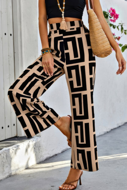 New Arrival – Geometric Color Block A Line Wide Leg Loose Pants – New Arrival Now Live