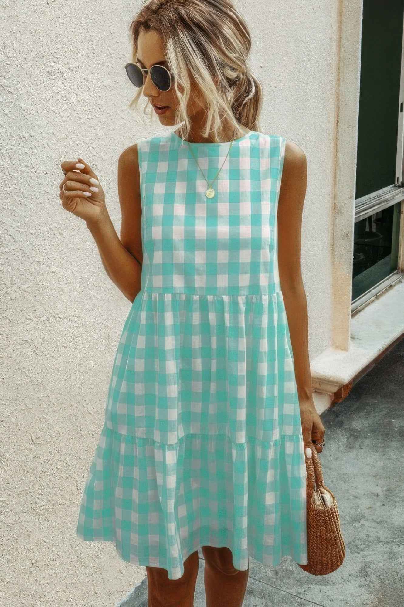 New Arrival – Plus Size Plaid Sleeveless Robe Vests A Line Dress – Stylish & Comfortable – New Arrival Now Live