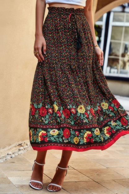 New Arrival – High Rise Drawstring Ruffled Maxi Skirt – New Arrival Now Live