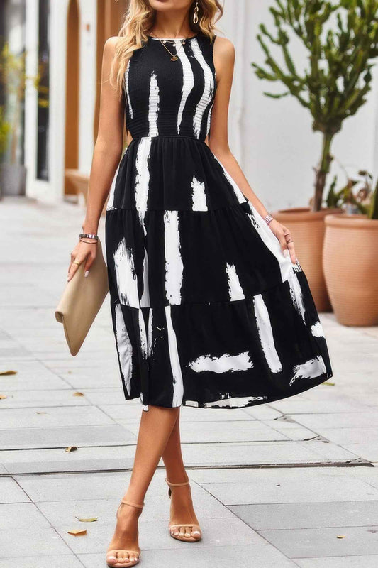 New Arrival – Cut Out Ruched Fit Sleeveless Ruffle Dress – New Arrival Now Live