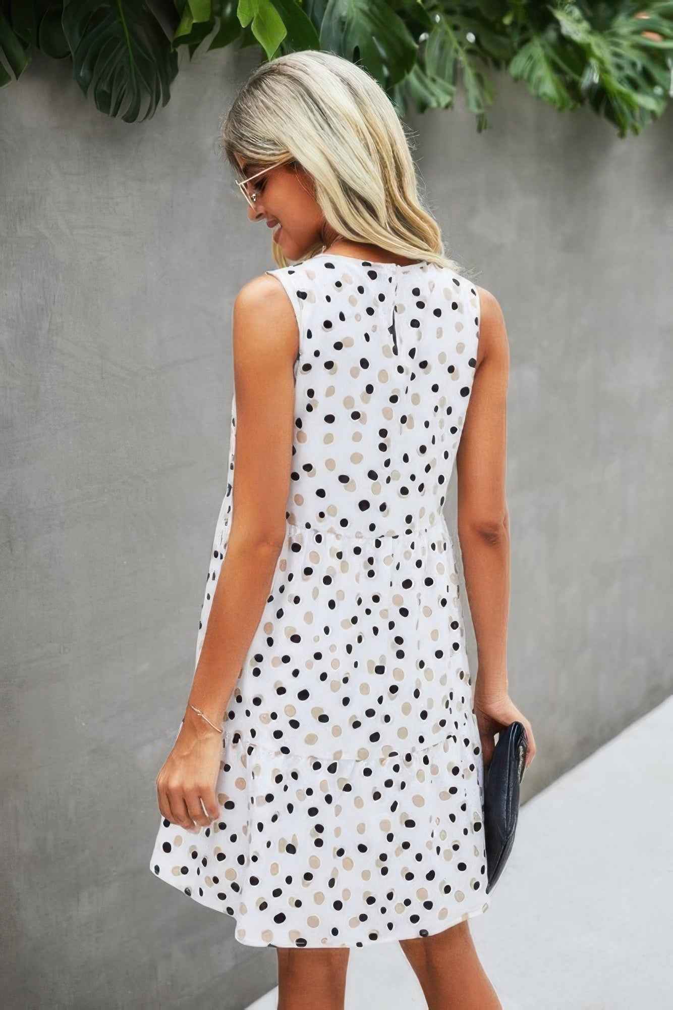 Sleeveless Polka Dot Loose Dress