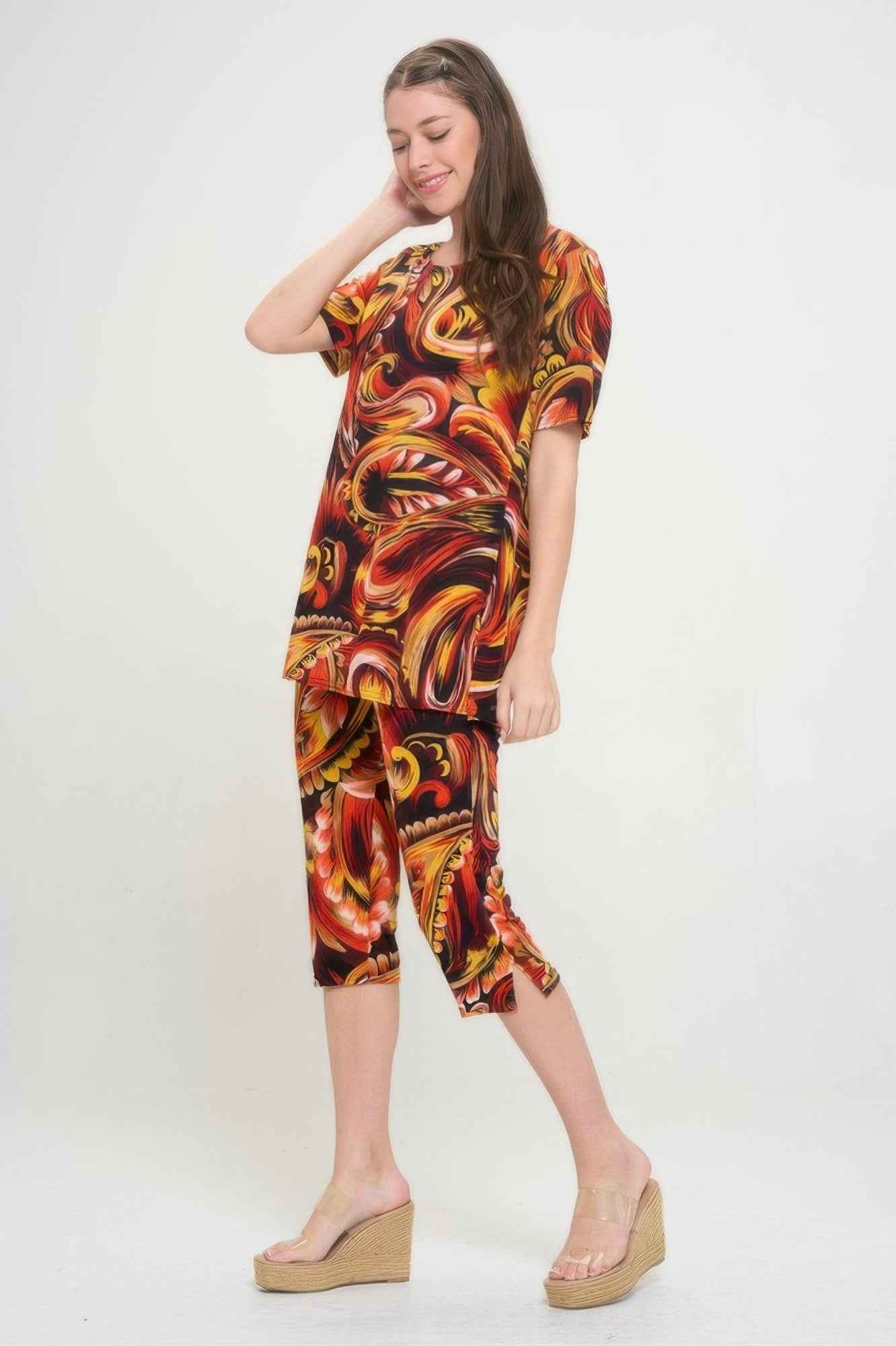 Print Bns Capri Pants Set